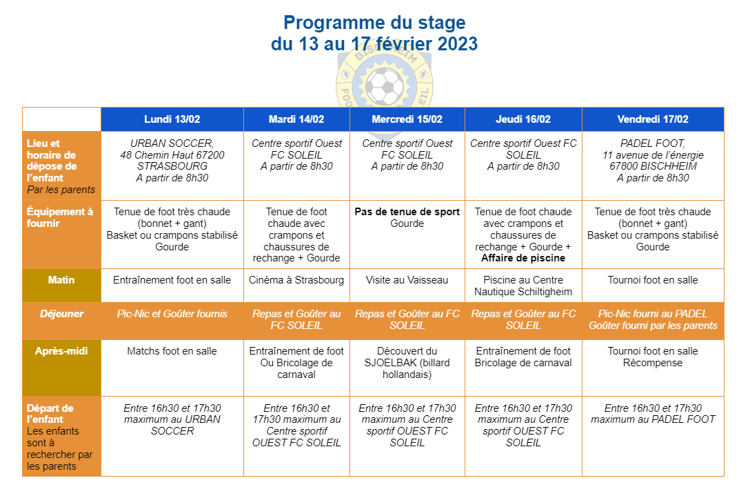 Programme stage Hiver 2023